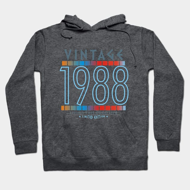 32nd Birthday T-Shirt - Vintage 1988 Hoodie by Reshartinc